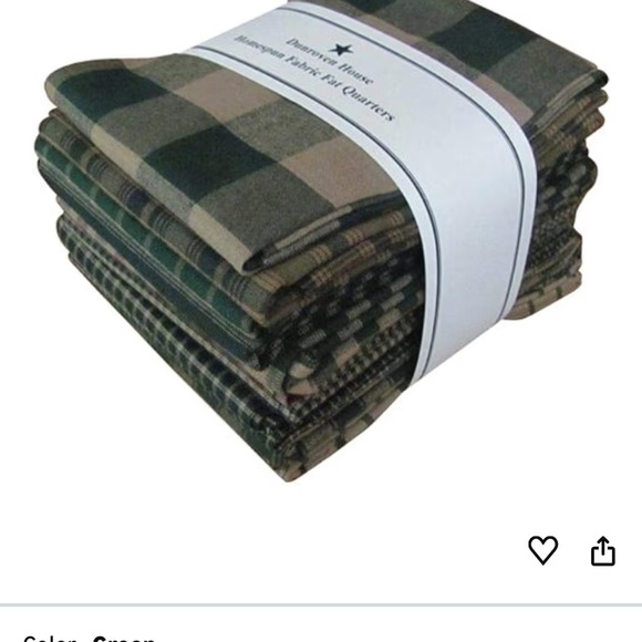 Dunroven House Green and Tan Fabric Fat Quarters - Picture 3 of 4